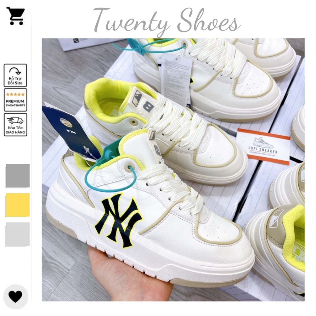 Giày Sneaker NY In 3D Đế Tách 2 Lớp Tăng Chiều Cao Hàng Cao Cấp Full Box Bill