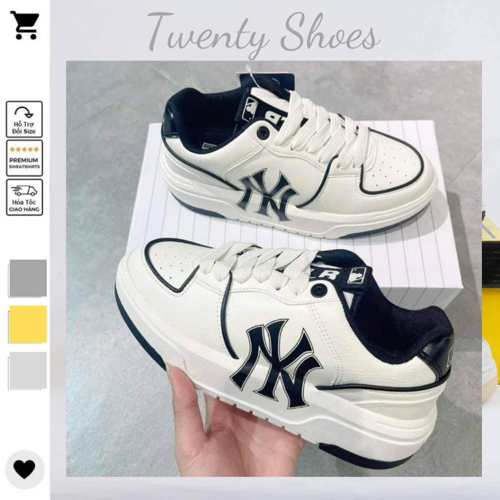 Giày Sneaker NY In 3D Đế Tách 2 Lớp Tăng Chiều Cao Hàng Cao Cấp Full Box Bill