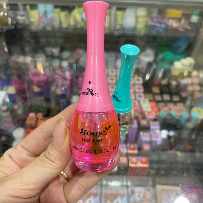 Nước sơn bóng Aroma loại tốt bóng hồng Aroma Nail Polish nhanh khô 12ml
