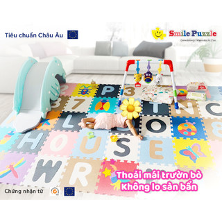[COMBO] Thảm Xốp Chữ Cái + Chữ Số/ Côn Trùng Smile Puzzle Không Mùi - Tiêu Chuẩn Châu Âu(36 miếng)
