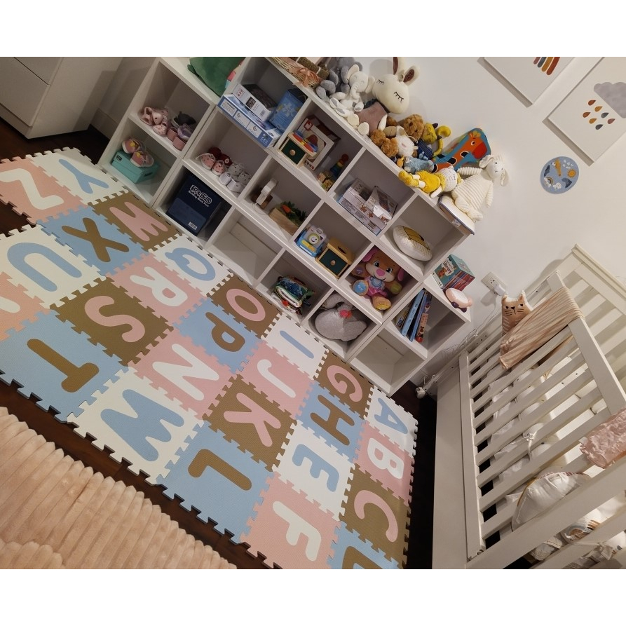 THẢM XỐP CAO CẤP CHO BÉ SMILE PUZZLE KHÔNG MÙI - TIÊU CHUẨN CHÂU ÂU - CHỮ SỐ + CHỮ CÁI  36 miếng