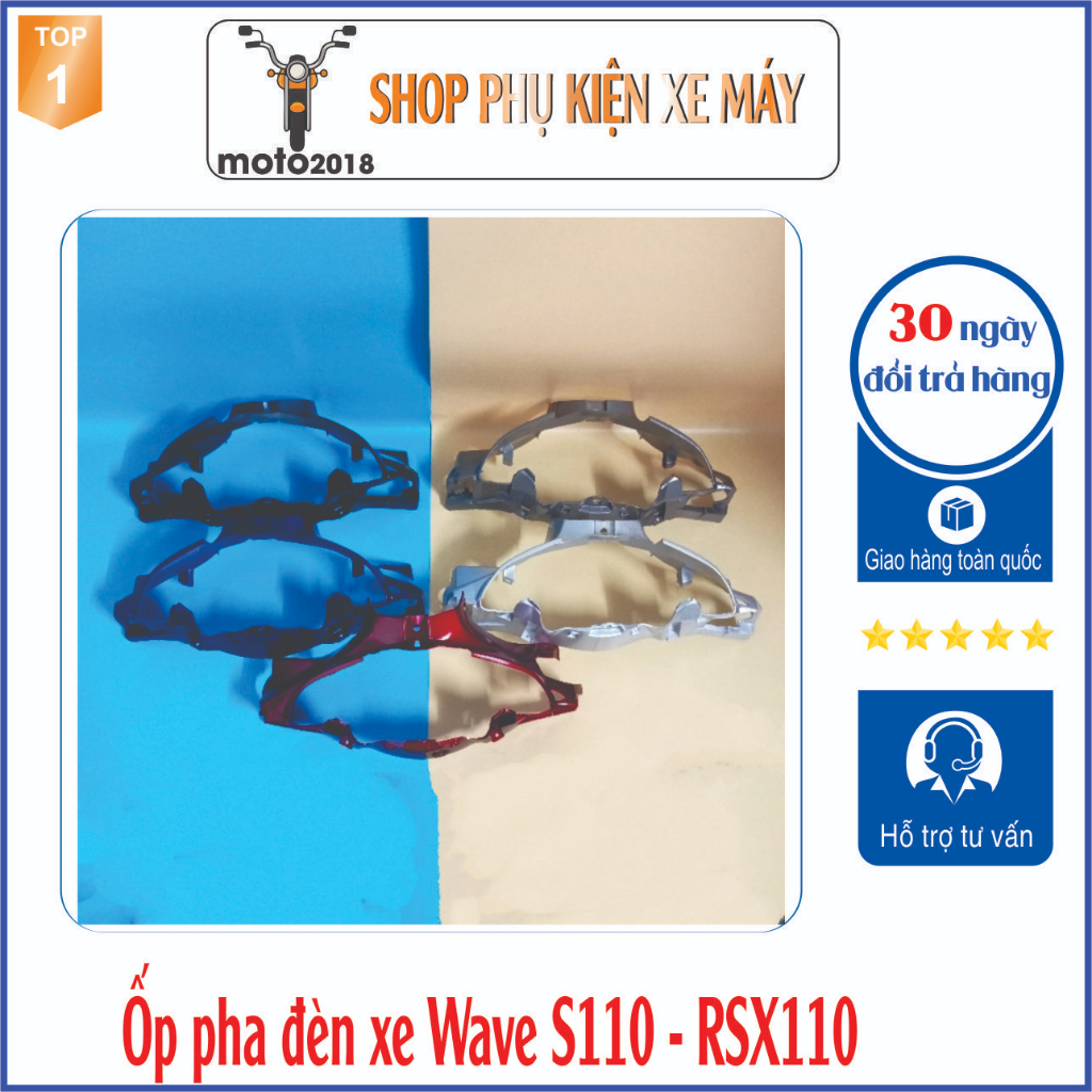 Ốp pha đèn C110 ,ốp đầu pha đèn xe Wave RSX110/S110/RS110 ĐẸP