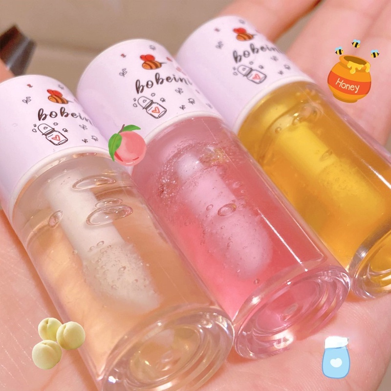 Son Dưỡng Môi BOBEINI Họa Tiết Dễ Thương Hương Mật Ong Đào Sữa Giúp Giữ Ẩm, Son Dưỡng Bóng Cho Đôi Môi Căng Mọng Mềm Mịn