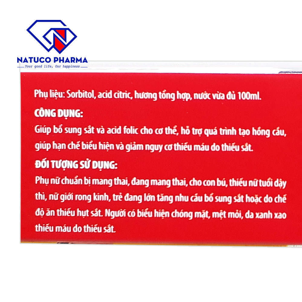 Siro bổ máu Ironme Folic Sắt III dùng cho người thiếu sắt, hay hoa mắt chóng mặt. trẻ nhỏ, phụ nữ mang thai - Hộp 20 ống