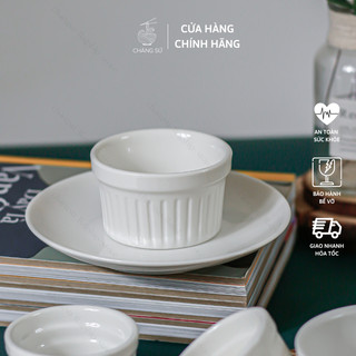 Khuôn sứ ramekin làm bánh nhiều cỡ 6 7 8 9cm - Cốc ramekin không nắp làm khuôn bông lan, caramen - Chịu nhiệt tốt