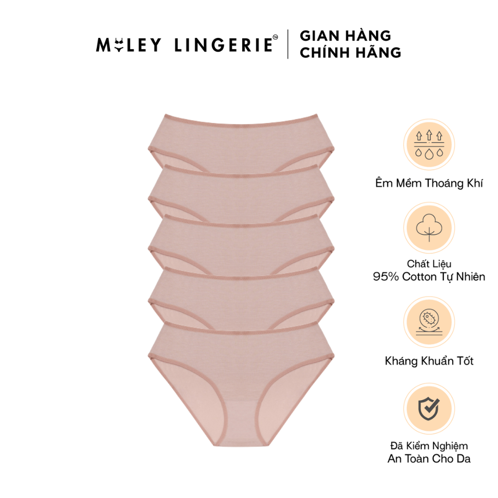 Combo 5 Quần Lót Nữ Cotton Co Dãn 4 Chiều Flexi Miley Lingerie BCS0940(Màu ngẫu nhiên)