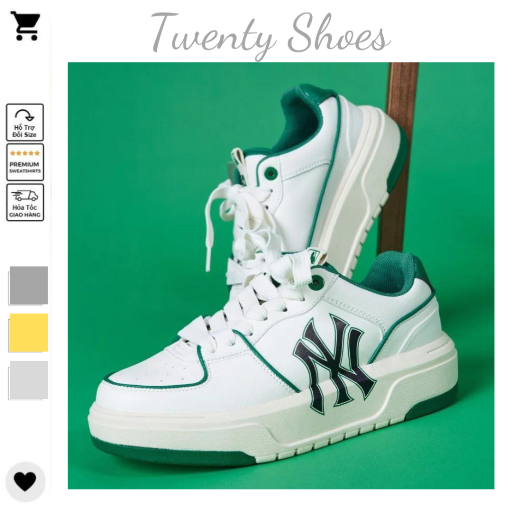 Giày Sneaker NY In 3D Đế Tách 2 Lớp Tăng Chiều Cao Hàng Cao Cấp Full Box Bill