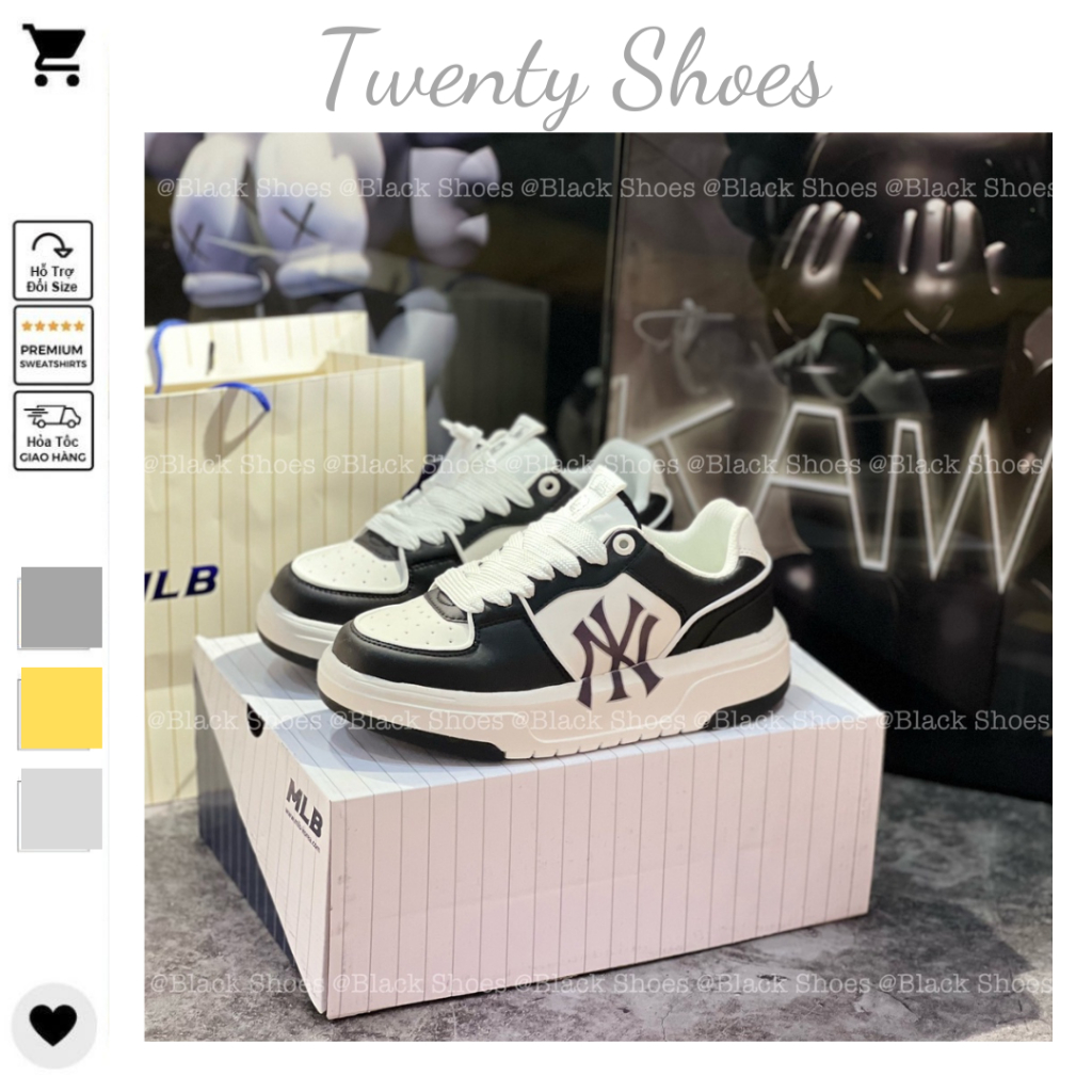 Giày Sneaker NY In 3D Đế Tách 2 Lớp Tăng Chiều Cao Hàng Cao Cấp Full Box Bill