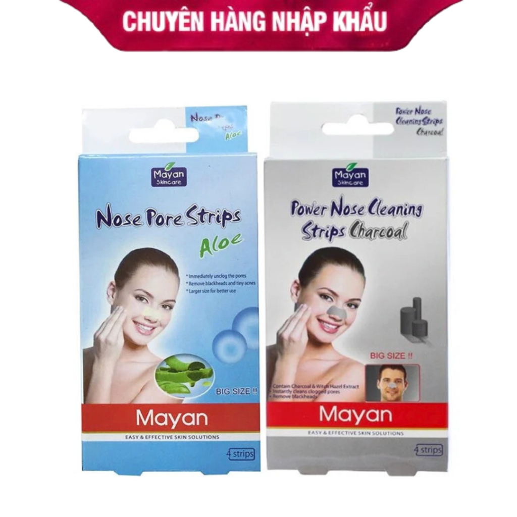 Miếng Dán Lột Mụn Đầu Đen Mụn Cám - Se Khít Lỗ Chân Lông Mayan Nose Strips