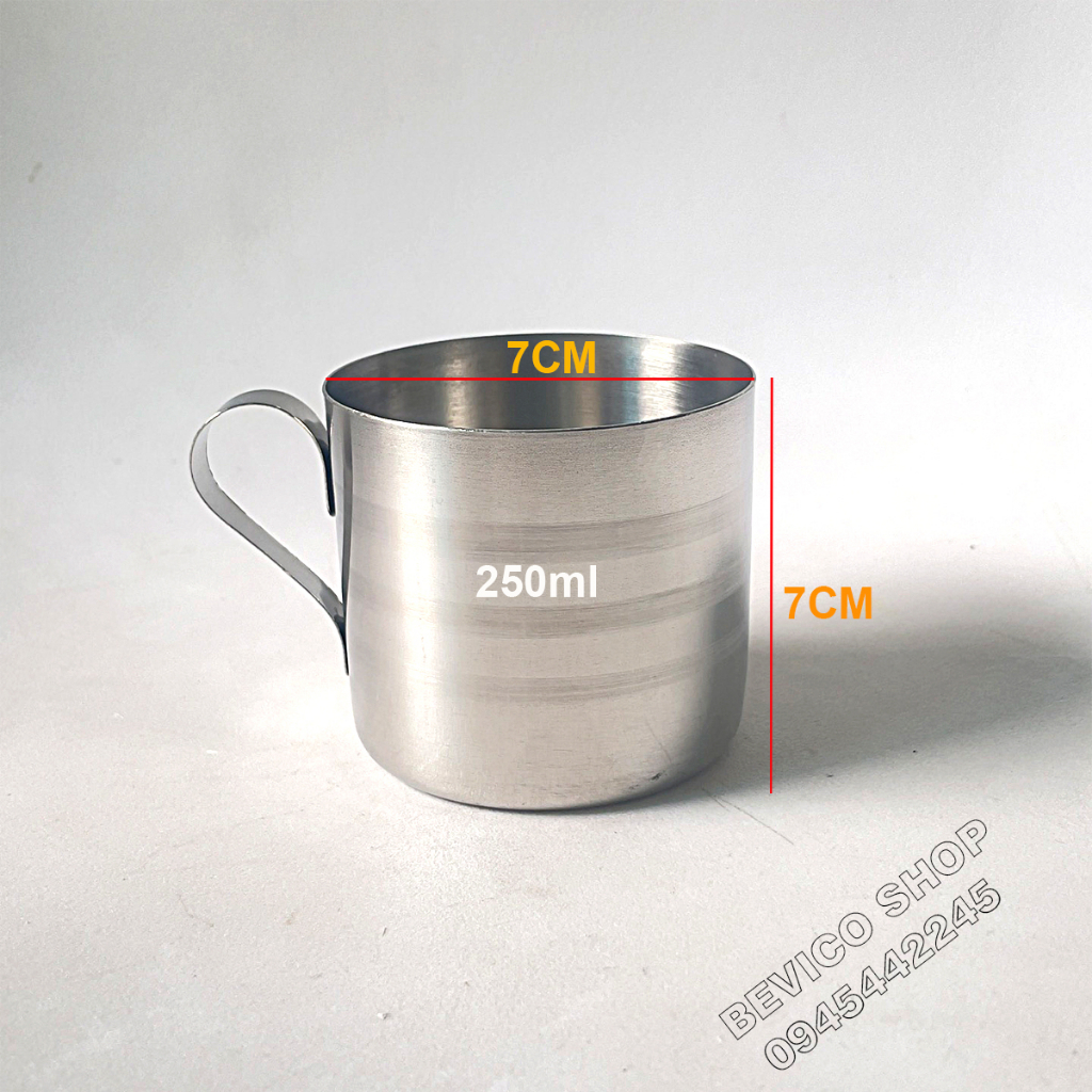 Ca uống nước inox 304 có quai | đk 7 x cao 7cm