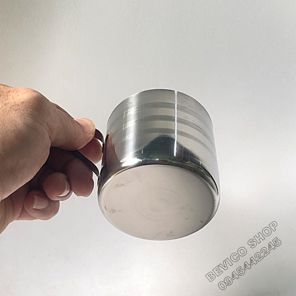 Ca uống nước inox 304 có quai | đk 7 x cao 7cm