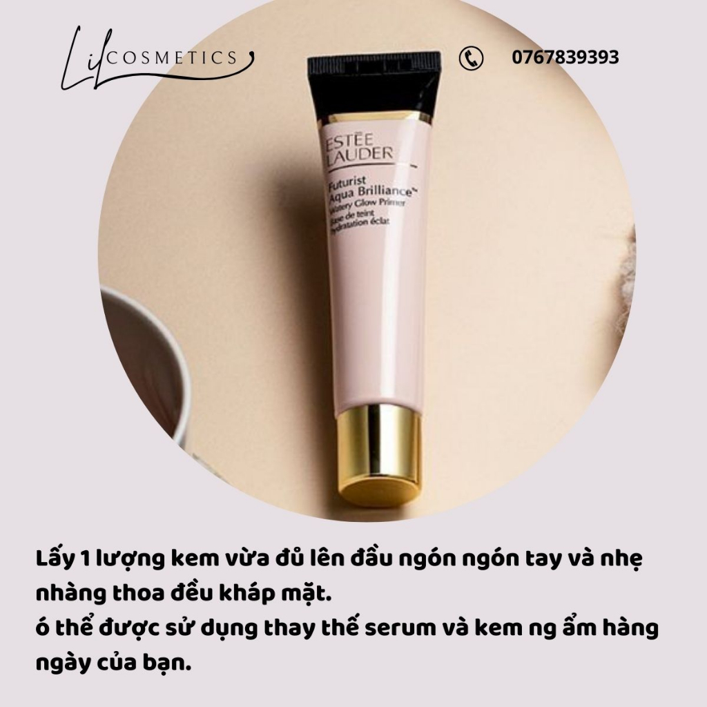 Kem lót Estee Lauder Futurist Aqua Brilliance Watery Glow Primer 15ml tăng độ ẩm cho da