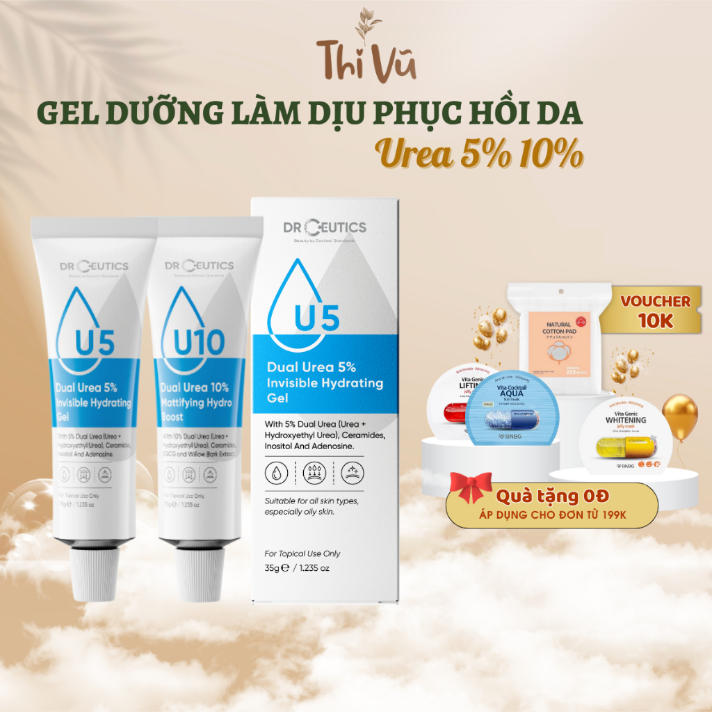 Gel Dưỡng Ẩm Và Phục Hồi Da Drceutics Dual Urea 5%, 10%, 15% U5 U10 U15 Dr Ceutics 35g - Thi Vũ