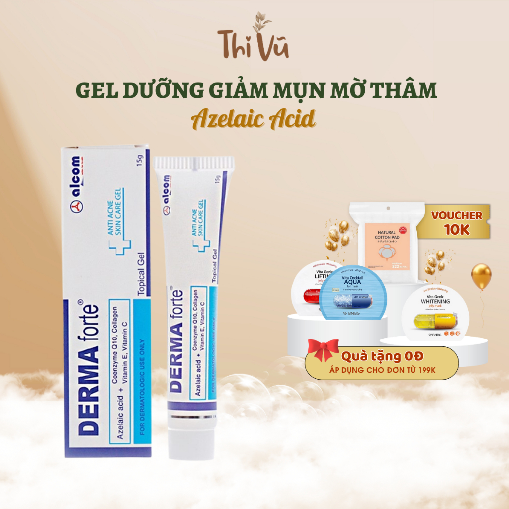 Kem giảm mụn Derma Forte Gel 15g Ngừa Mụn Thâm,Trứng Cá, Ẩn, Đầu Đen