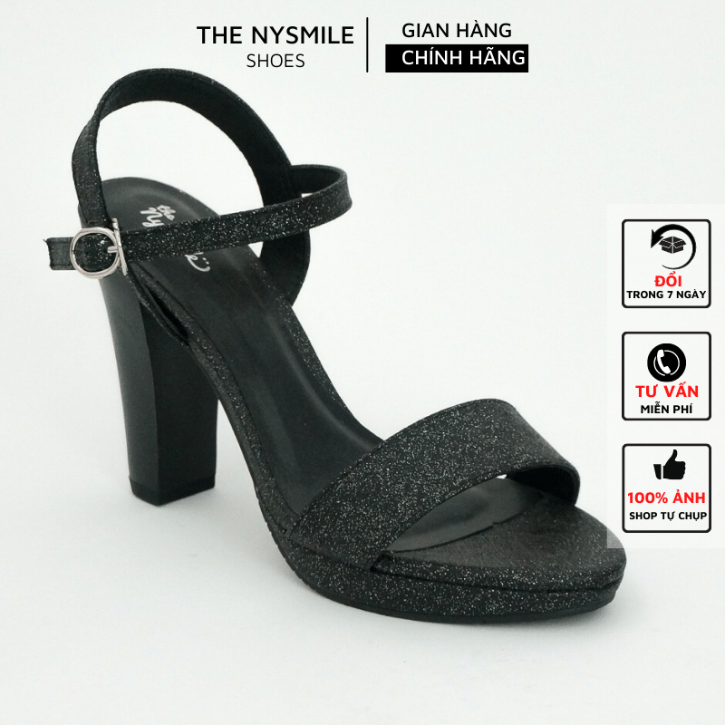 Giày sandal cao gót nữ NySmile 9P quai ngang đế đúp - The NySmile - JOPI