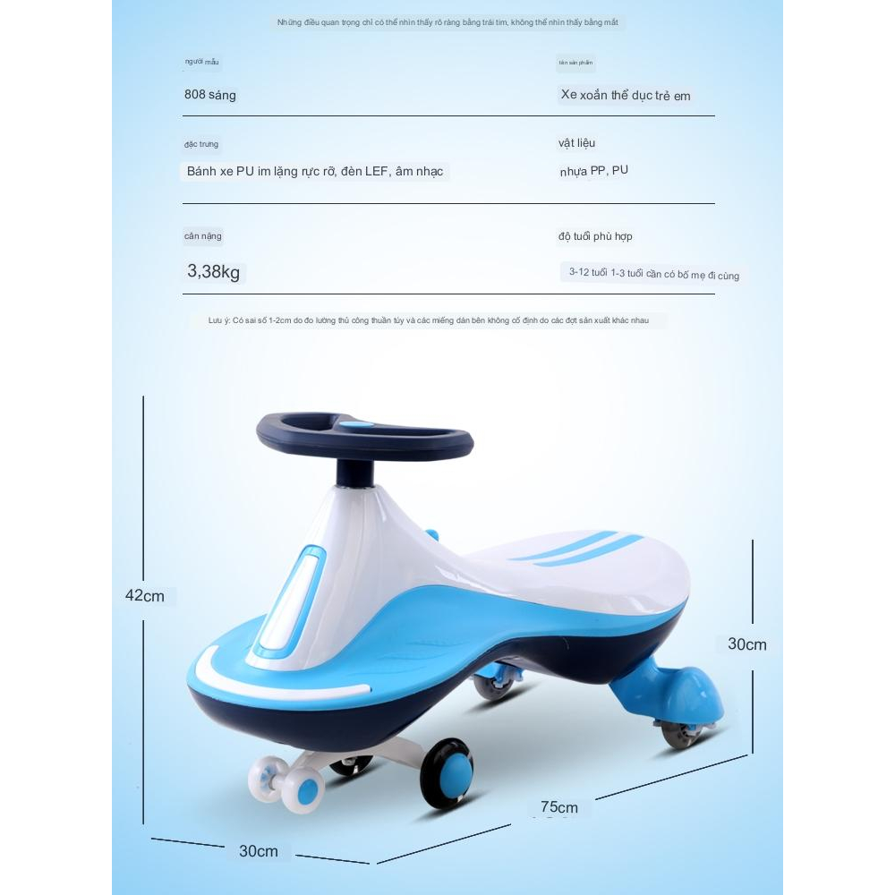 Xe lắc cao cấp  có nhạc có đèn led