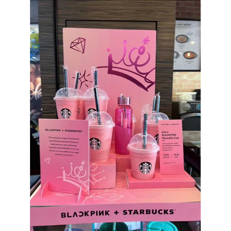 Ly nhựa Reusable Cup Limited phiên bản Black Pink của Starbucks 2023 Hàng chính hãng