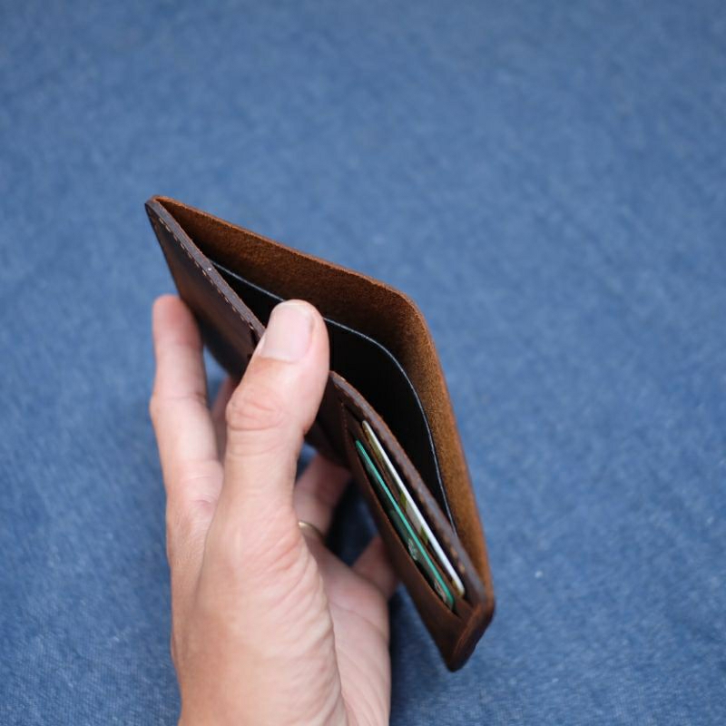 Ví đứng da bò sáp USA