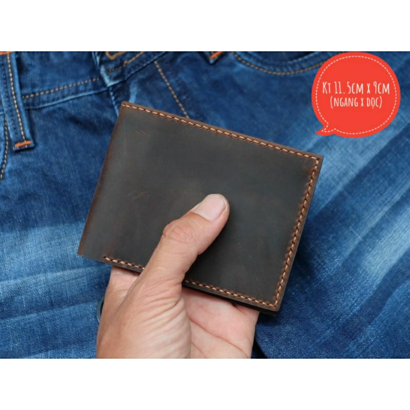 Ví ngang da bò sáp