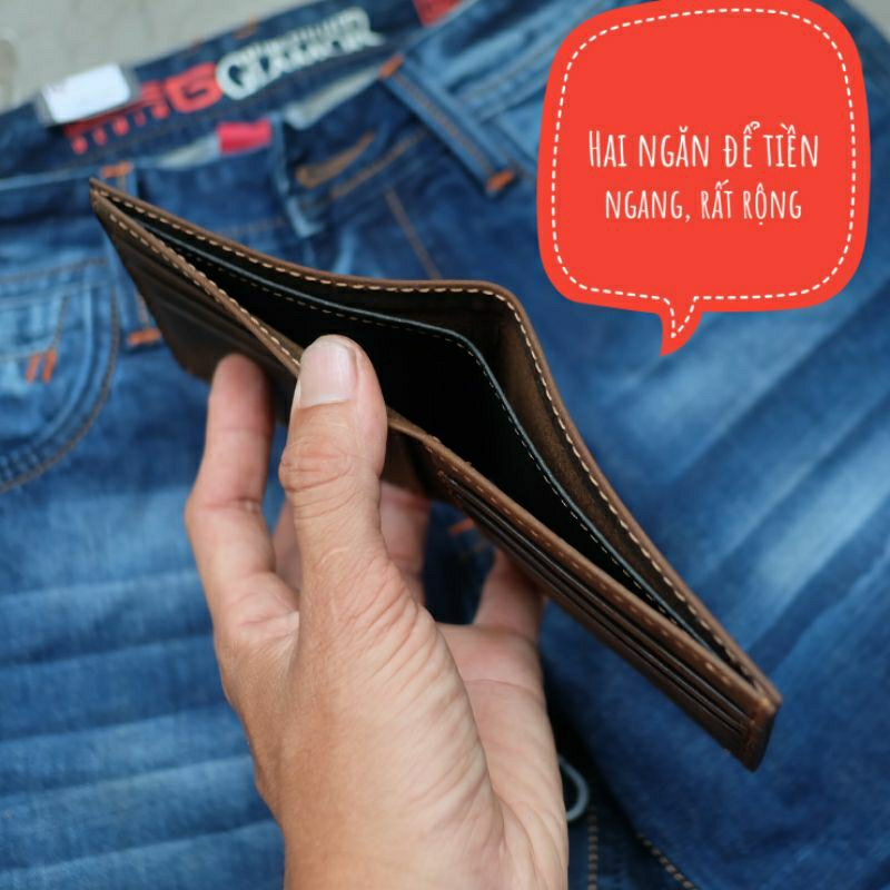 Ví ngang da bò sáp