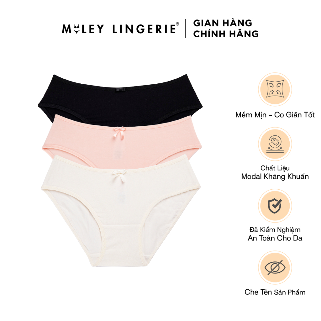 Bộ 3 Quần Lót Nữ Modal Kiểu Dáng Bikini Miley Lingerie (Màu ngẫu nhiên) BCS01-02-1204