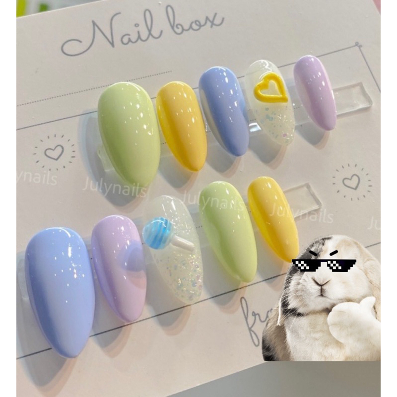 Móng úp nailbox theo tay mẫu gel trơn đơn giãn giá rẻ