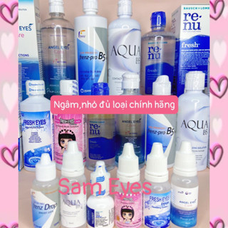 Nước ngâm lens, nhỏ mắt lens đủ loại, đa dạng- dung dịch ngâm, rửa kính áp tròng-Aqua B5/Fresh Eyes/Frenz B5/...