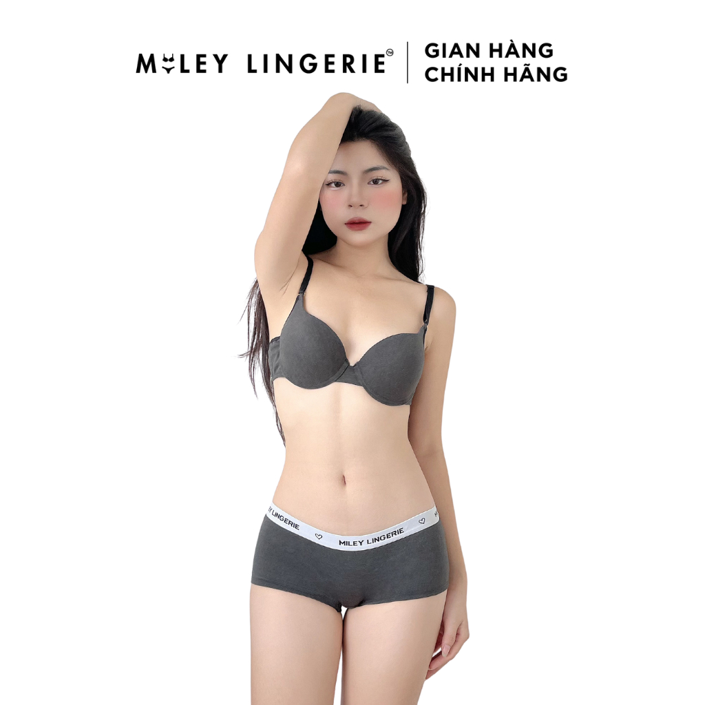 Bộ 2 Quần Lót Nữ Cotton Boy Short Lưng Logo Miley Lingerie