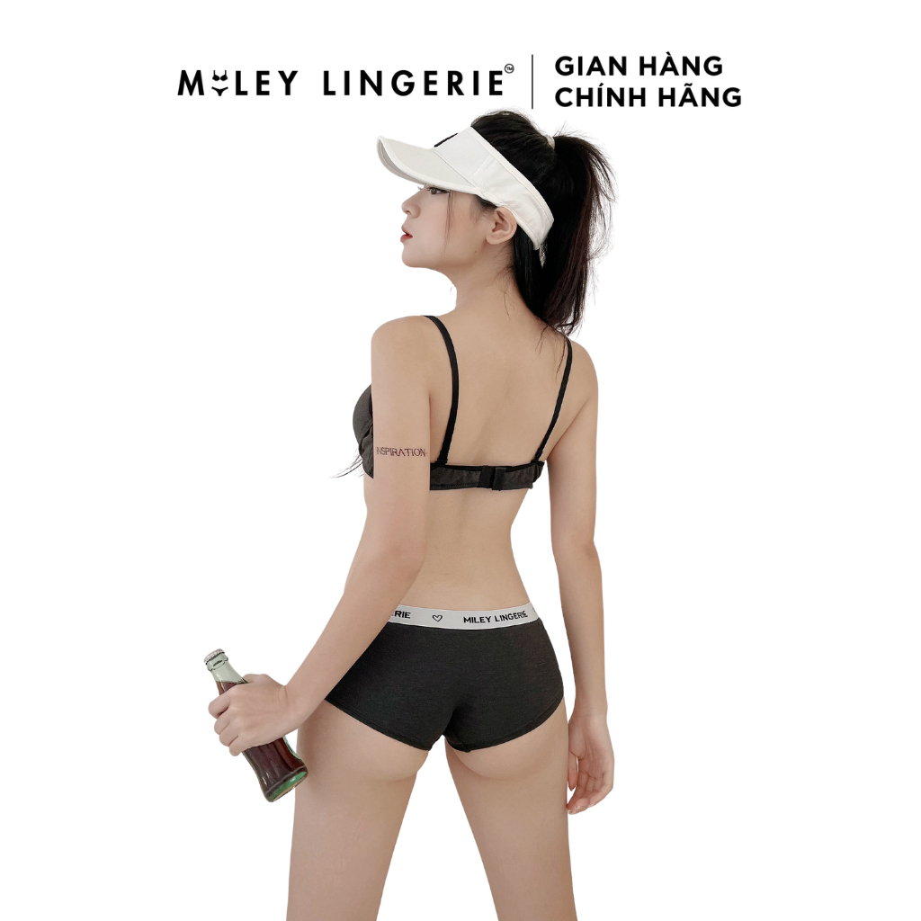 Bộ 2 Quần Lót Nữ Cotton Boy Short Lưng Logo Miley Lingerie