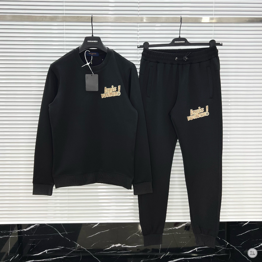 Bộ nỉ thu đông BND14 thời trang nam nữ cao cấp hình thêu gấu xinh xắn