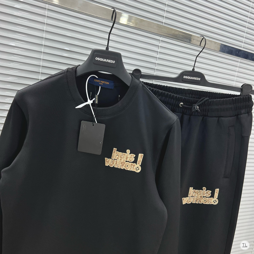 Bộ nỉ thu đông BND14 thời trang nam nữ cao cấp hình thêu gấu xinh xắn