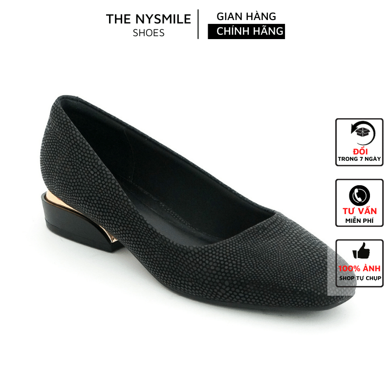 Giày búp bê 2 phân mũi vuông da lấp lánh - The NySmile - AUTO 2