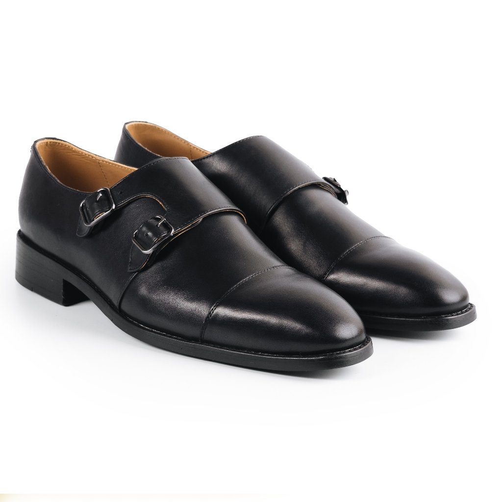 Giày Tây Cao Cấp DOUBLE MONK STRAP - MS04 - Da Bò Ý Lót Trong Da Bò Mộc - Thương hiệu Be Classy