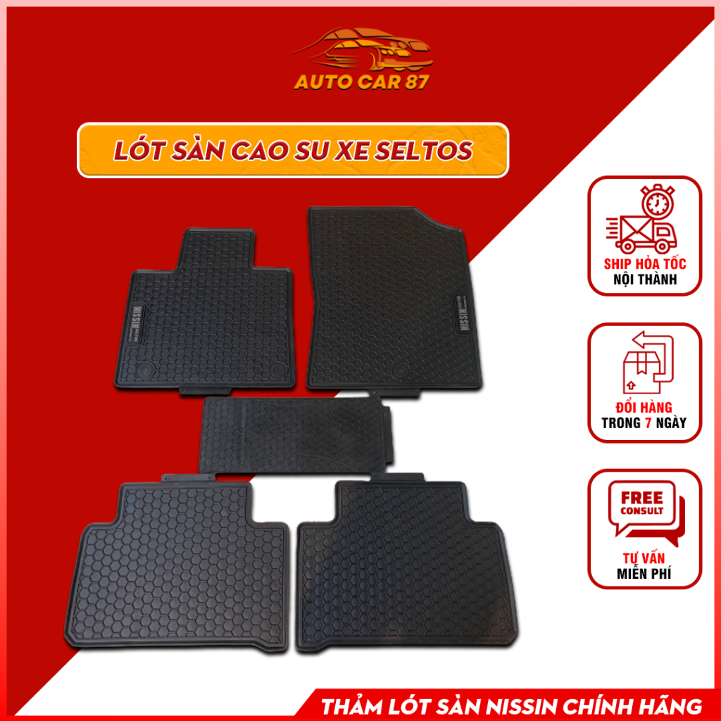 Thảm Lót Sàn Ô Tô Auto Car 87 - Tấm Lót Sàn Xe SELTOS, Thảm Sàn Bằng Cao Su Đúc Không Mùi, Cao Cấp