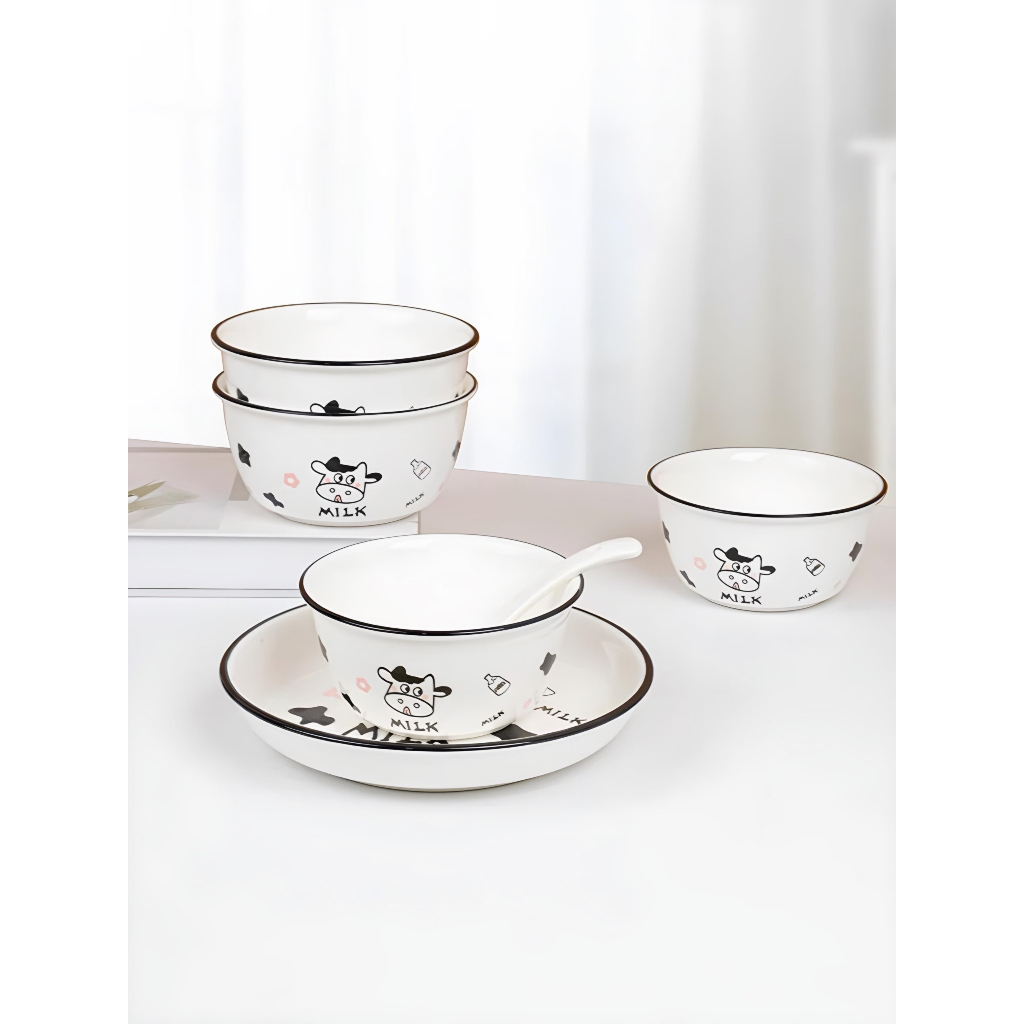 Chén sứ họa tiết kute. Bát ăn cơm bằng sứ hoặ tiết động vật và hoa lá.