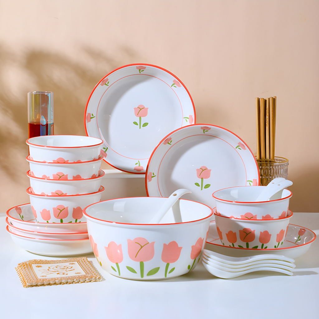 Chén sứ họa tiết kute. Bát ăn cơm bằng sứ hoặ tiết động vật và hoa lá.