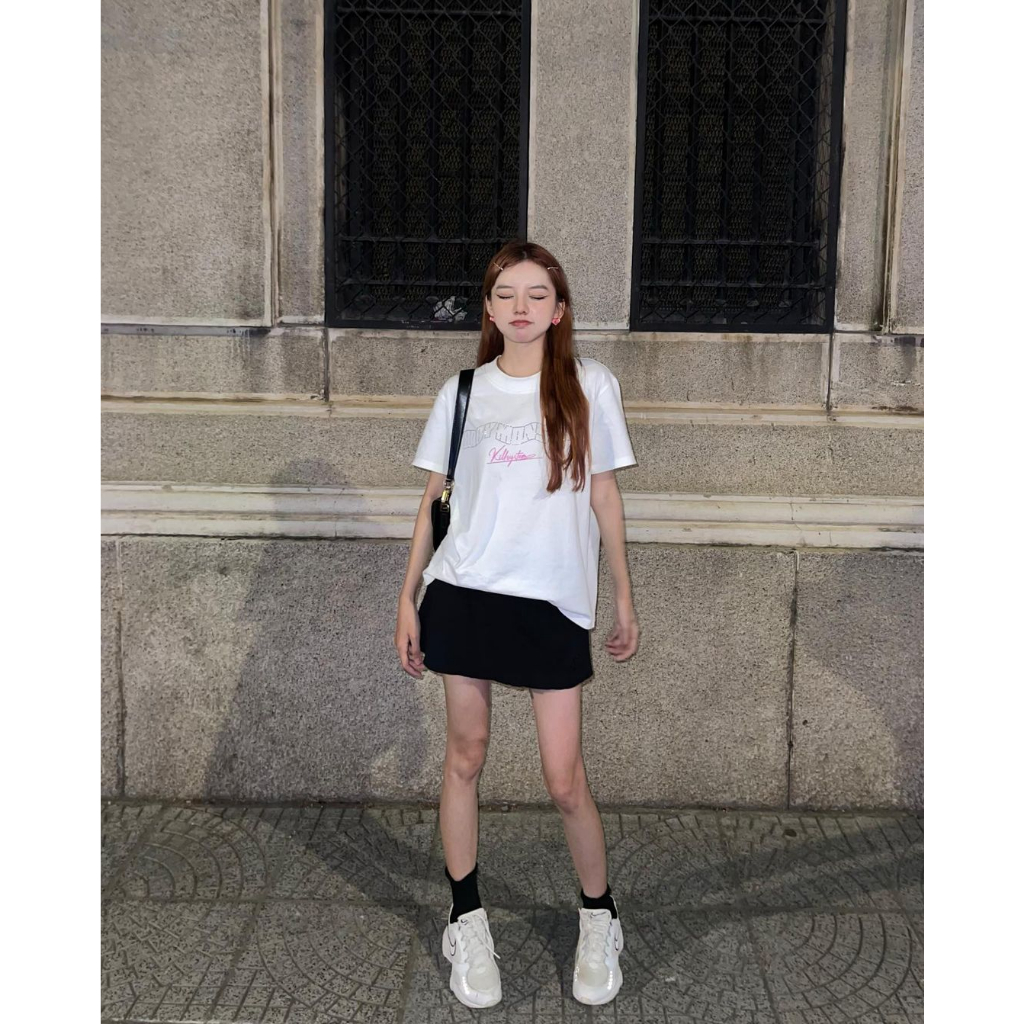 Áo thun Kill System form fit Baby Monster màu trắng chất vải cotton