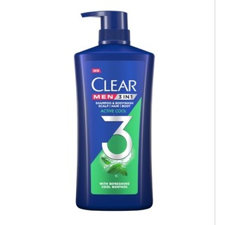 DẦU TẮM GỘI DƯỠNG TOÀN THÂN CLEAR MEN 3 IN 1 ACTIVE COOL