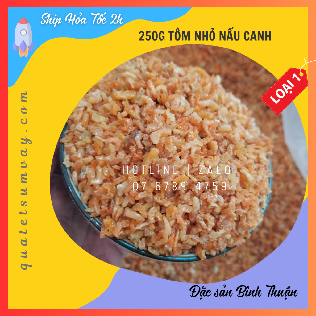 250g Tôm nhỏ nấu canh, nấu nước lèo bún rêu không mặn, tự nhiên.
