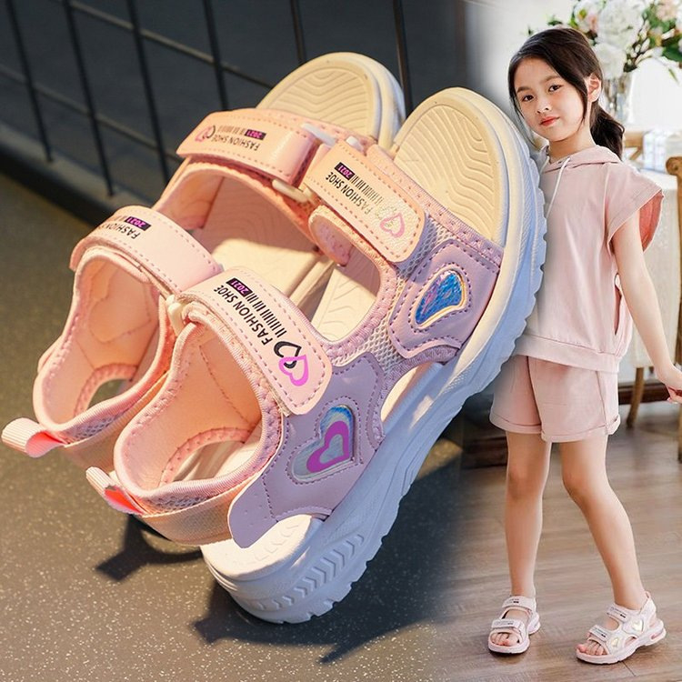 Dép quai hậu bé gái hình trái tim Xăng đan đi học bé gái Dép Sandal cho bé gái HQ132