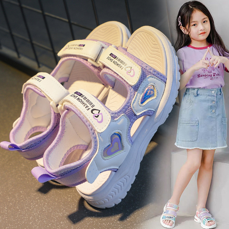 Dép quai hậu bé gái hình trái tim Xăng đan đi học bé gái Dép Sandal cho bé gái HQ132