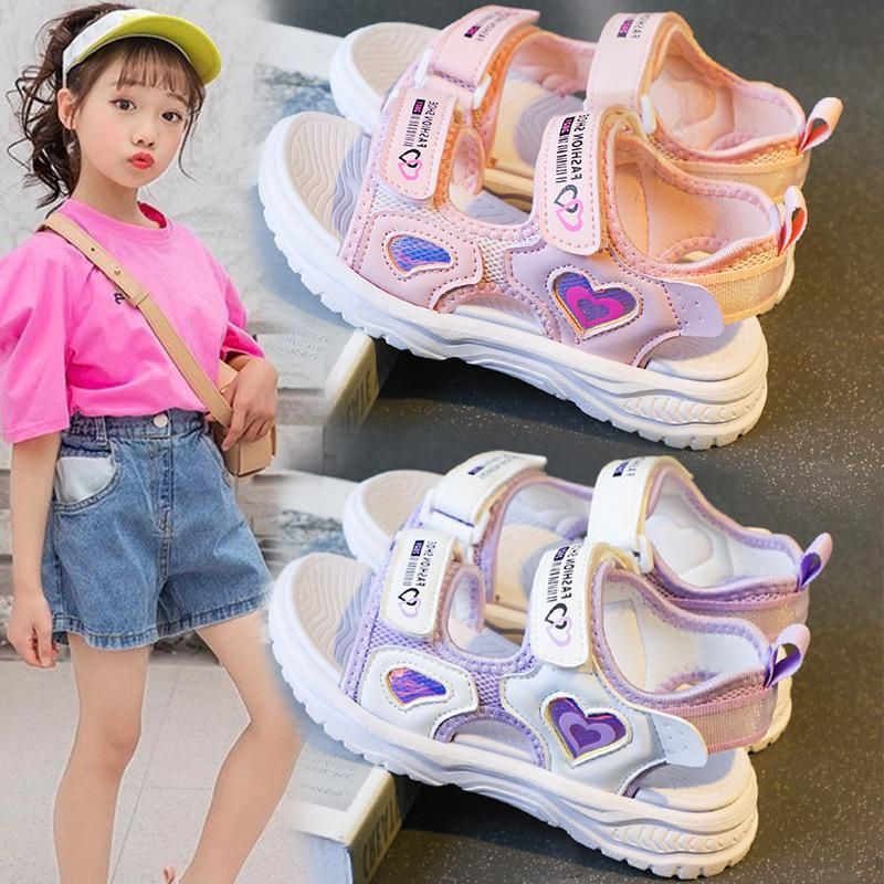 Dép quai hậu bé gái hình trái tim Xăng đan đi học bé gái Dép Sandal cho bé gái HQ132