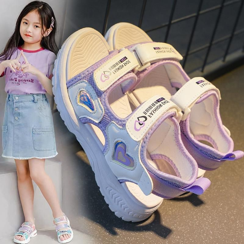 Dép quai hậu bé gái hình trái tim Xăng đan đi học bé gái Dép Sandal cho bé gái HQ132