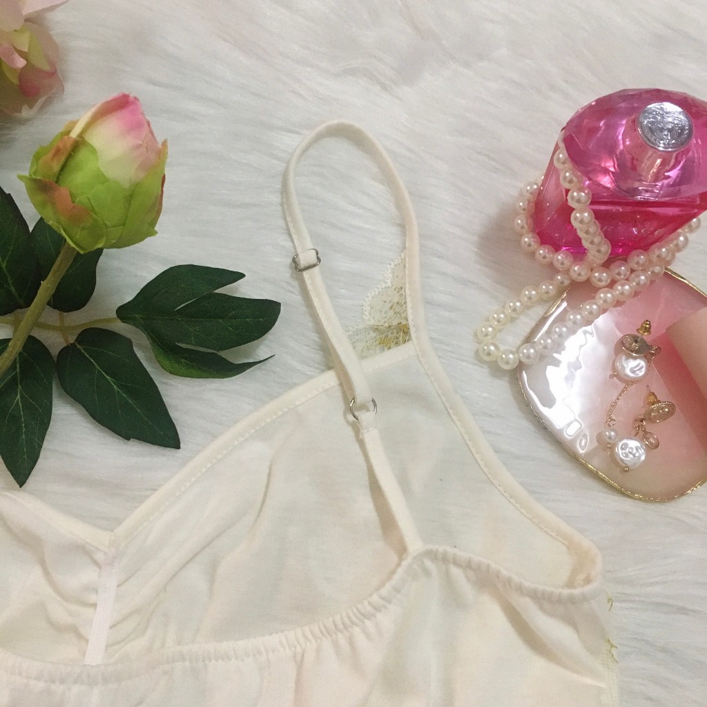 Áo hai dây dáng suông không đệm vải cotton co giãn 2 dây nữ A02