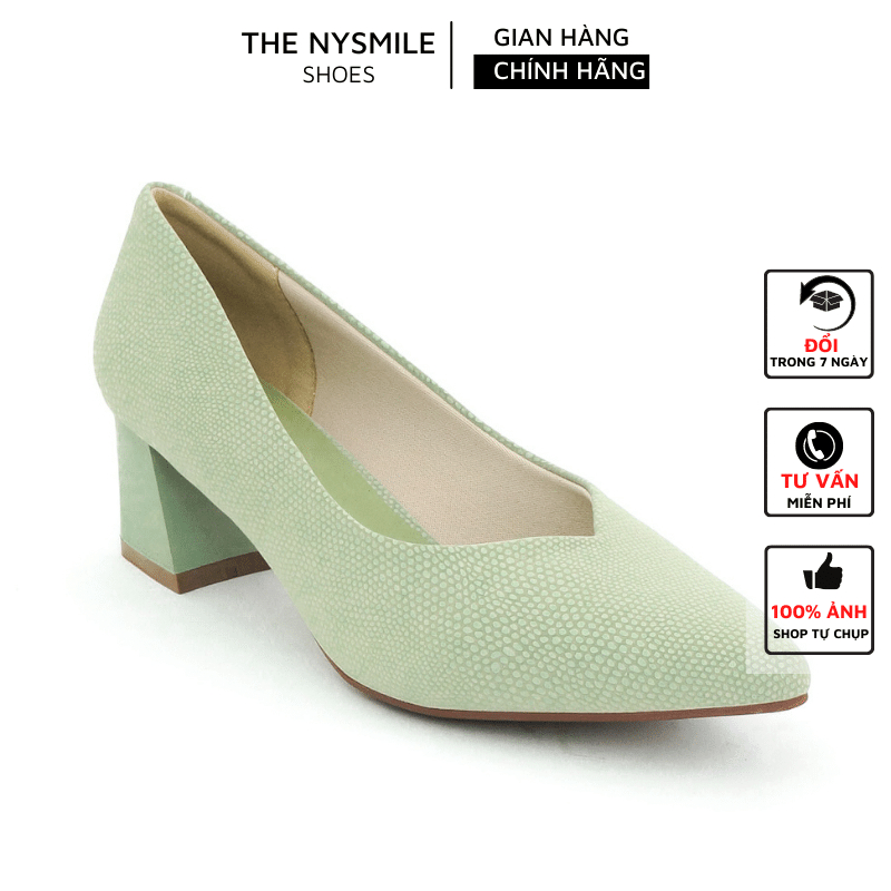 Giày cao gót nữ NySmile 5 phân mũi nhọn da lấp lanh - The NySmile - KUNGU