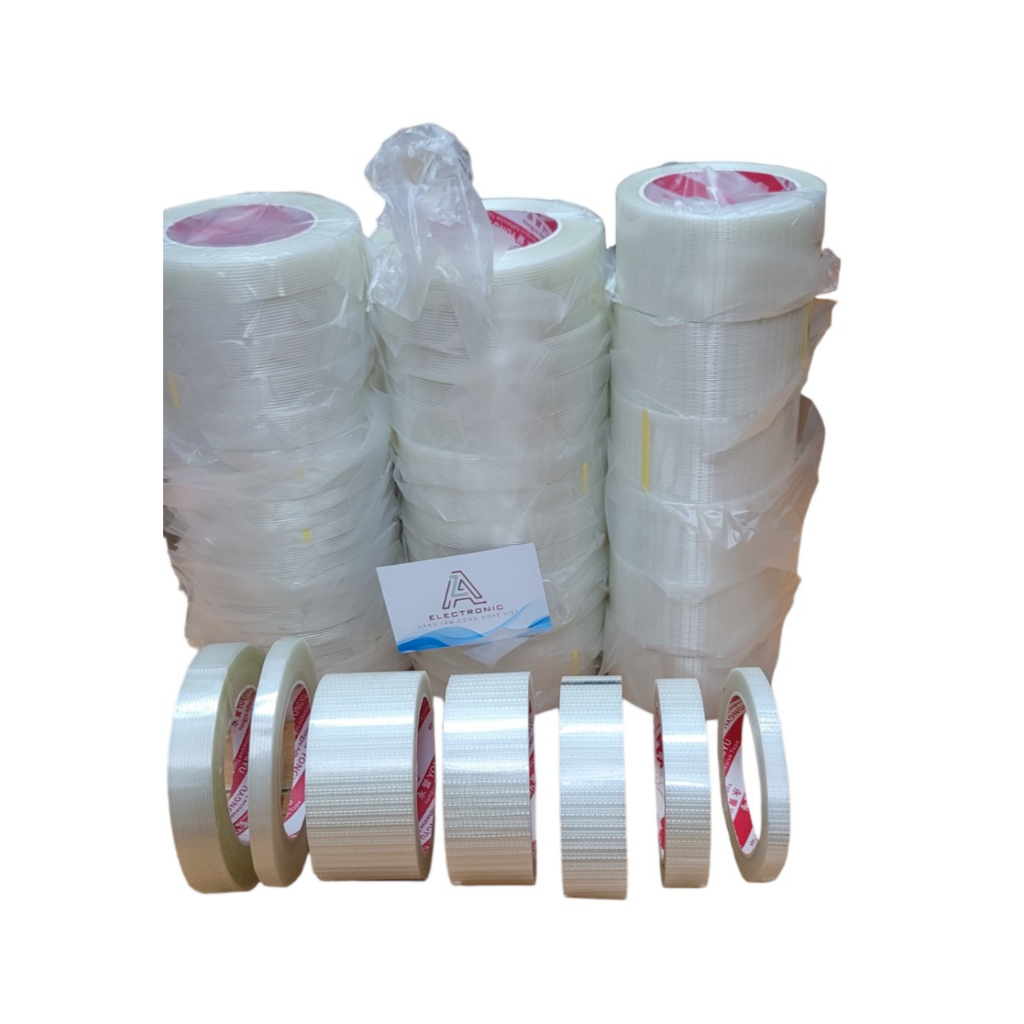 Băng dính, băng keo sợi thủy tinh dán pin Lithium rộng 10mm dài 25m PVN23516