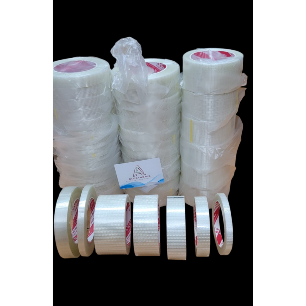 Băng dính, băng keo sợi thủy tinh dán pin Lithium rộng 10mm dài 25m PVN23516
