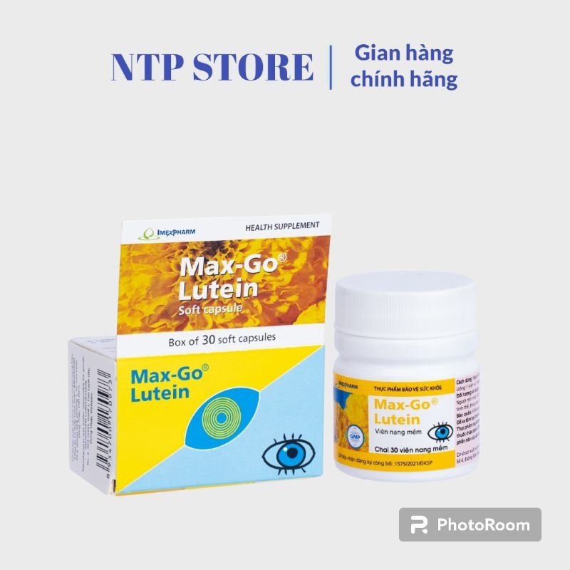 Thực phẩm giảm triệu chứng khô mắt Imexpharm Max Go Lutein (Hộp 30 viên)