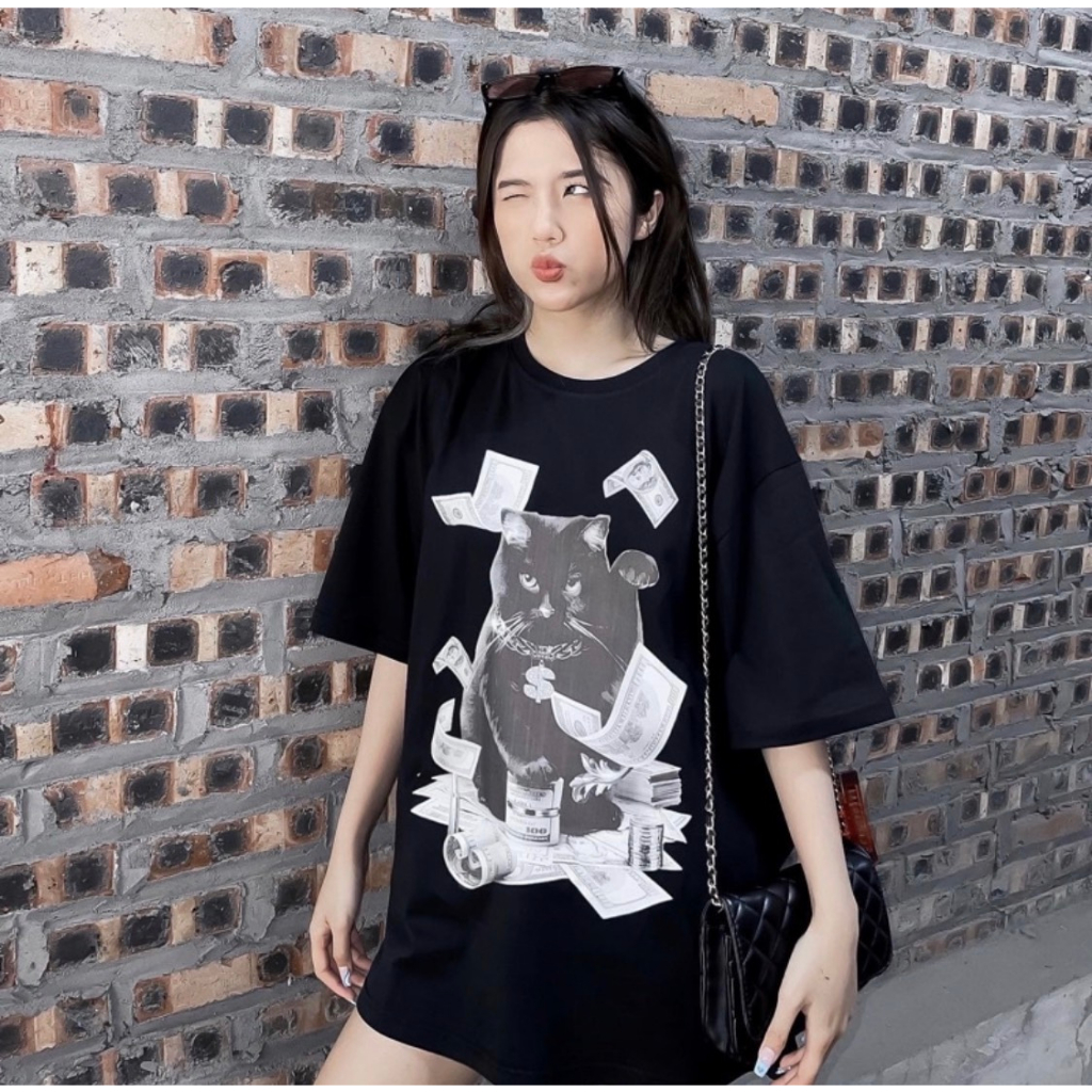 Áo phông mèo in 5D sịn sò chất đẹp