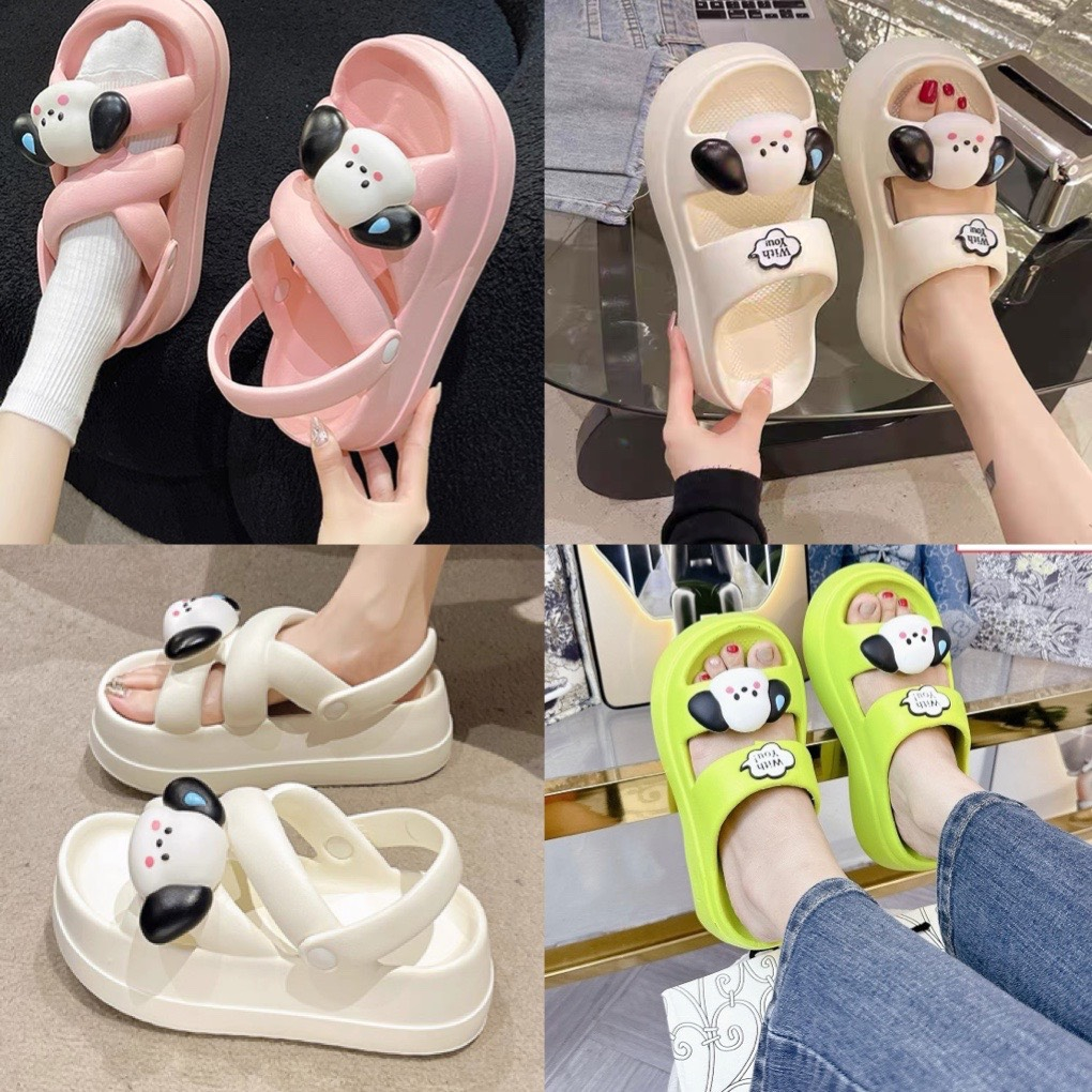 Dép xăng đan gấu đế cao gần 7cm phong cách trẻ trung